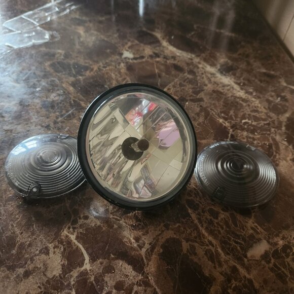 HARLEY DAVIDSON 7 Inch Deluxe Chrome Fatboy Lights NEW in box - Picture 3 of 14